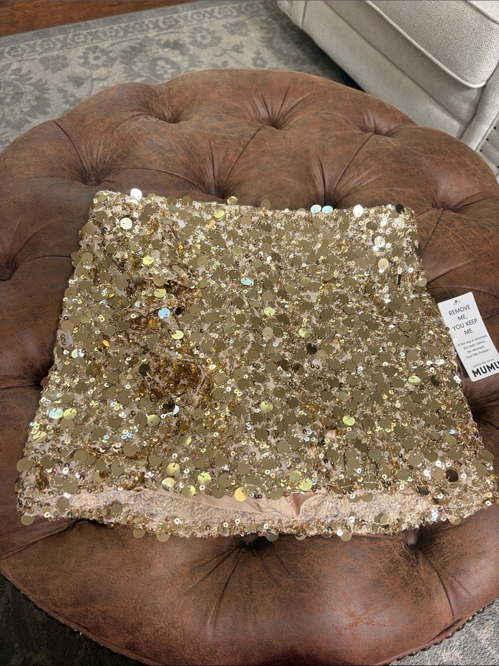 Show Me Your MuMu Gold Sequin Mini Skirt